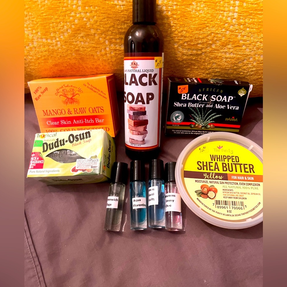 🆕 9pc natural body set with Dudu- Osun and black soap, shea butter and oils - Picture 1 of 2